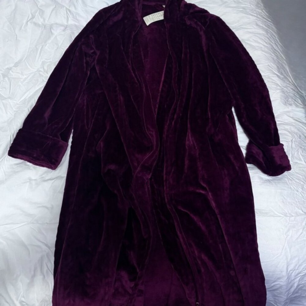 Luxurious Super Soft Velvet Robe in Burgundy
